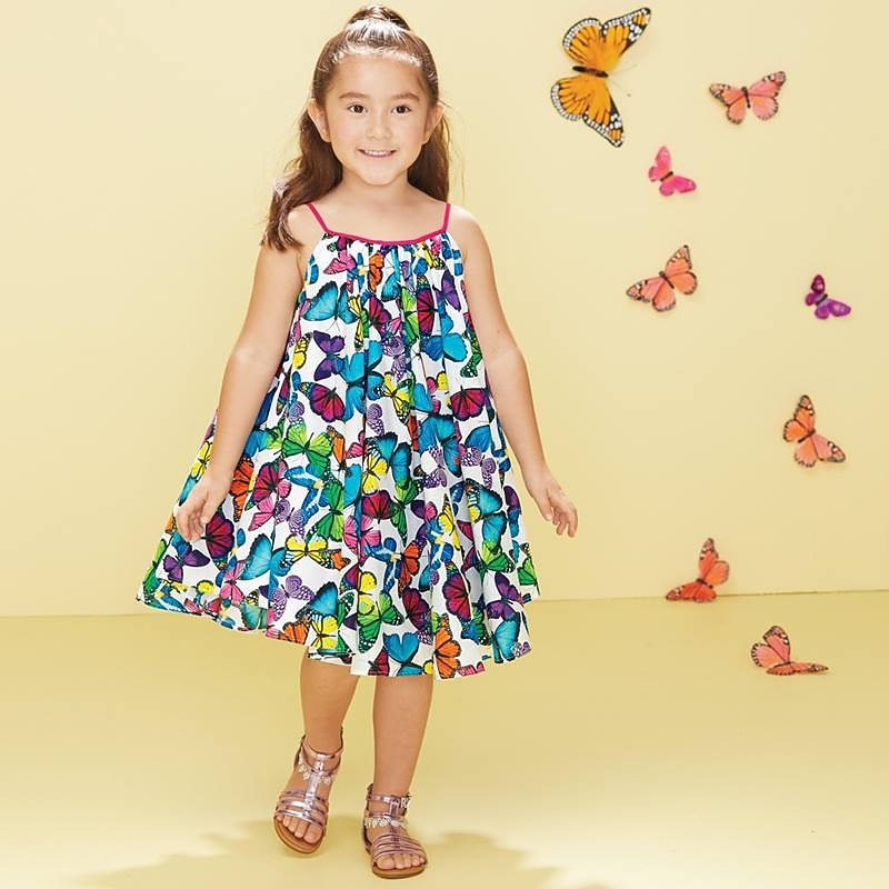 Kids Girls' Rainbow Swing Dress Floral Patchwork Sundress Knee-length Sleeveless Cute Sweet Dresses Children's Day Regular Fit3