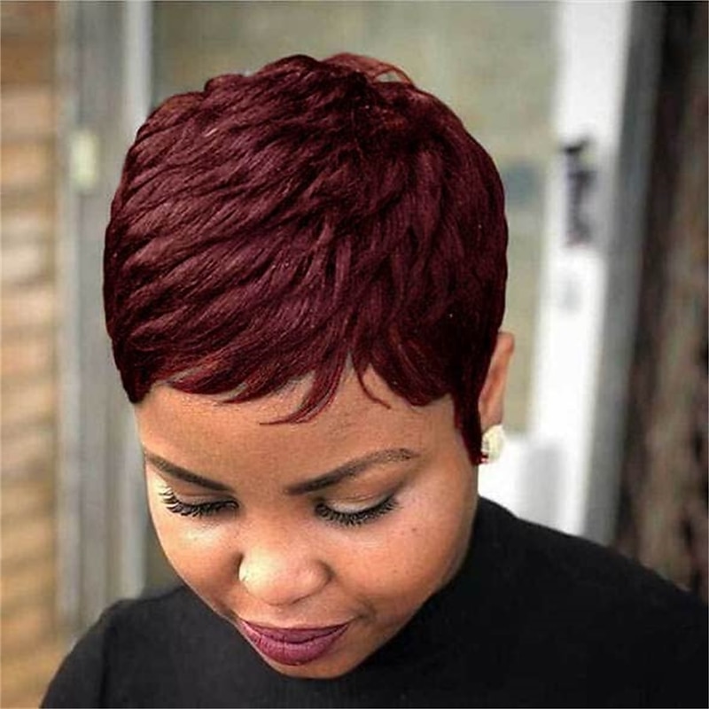 Hair Short Pixie Cut Hair Wig Synthetic Short Wigs for Black/White Women Short Haircut Wig Synthetic Hair4