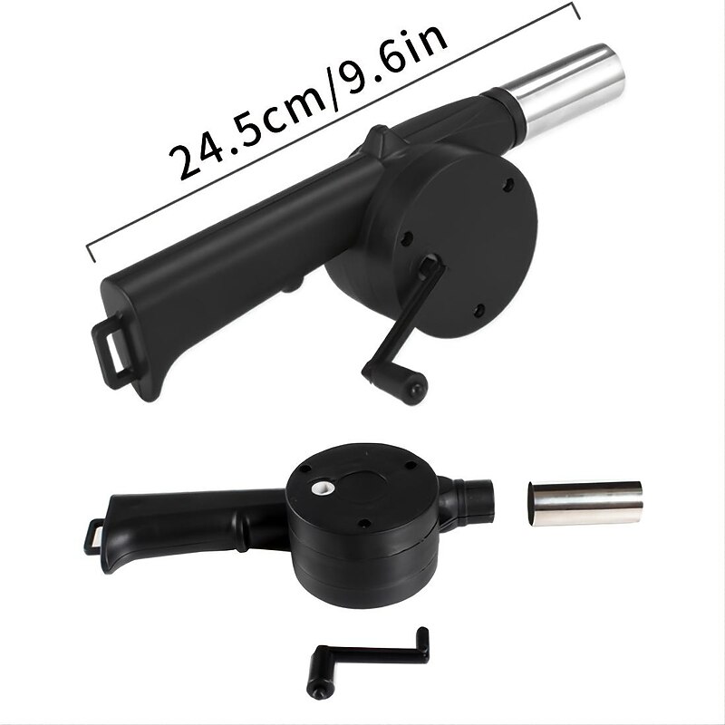 BBQ Fan, Air Blower, Fast Fire Starter, Portable Manual Hand Crank Bellows For Outdoor Picnic Camping Cooking, Barbecue Charcoal Grills Accessories3
