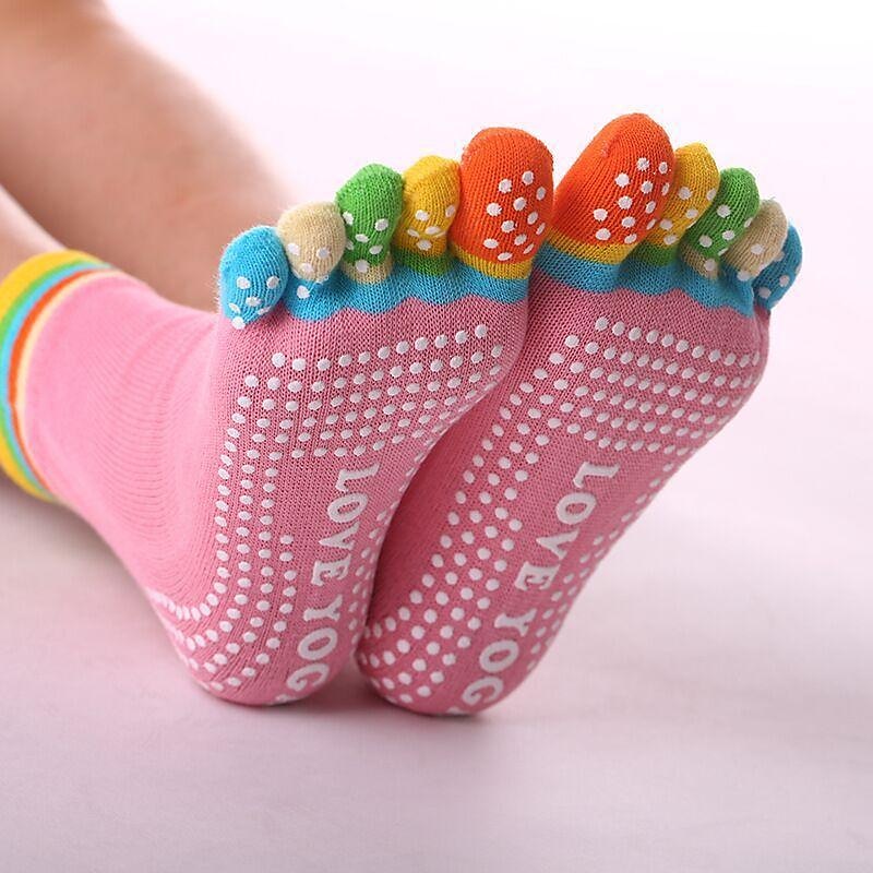 Yoga Five Finger Socks Women'S Pure Cotton Dispensing Non-Slip Socks Professional Indoor Sports Socks Yoga Women'S Socks Back To School College Student
