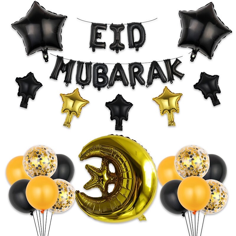 Ramadan Festival EID MUBARAK Aluminum Film Balloon Set Star Moon Decorative Arrangement Gurban Balloon Muslim2
