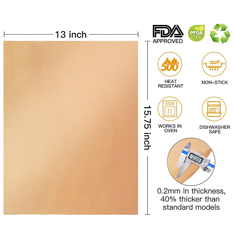 Set of 4 Non-stick Reusable Teflon Sheets Barbecue BBQ Grill Mats for Out Door Grilling3