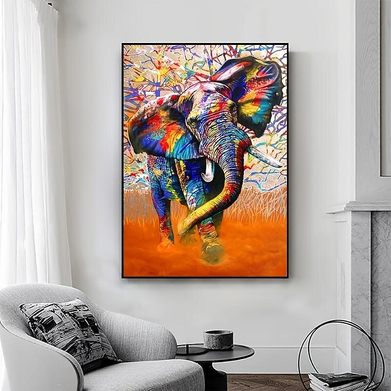 1pc African Elephant Wall Art Posters And Prints Wild Elephant Graffiti Art Prints Decorative Painting For Home Living Room Office (Without Frame)2