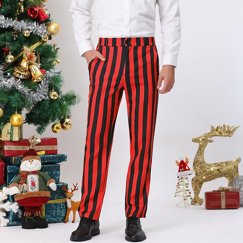 Men's Trousers Chinos Chino Pants Pencil Pants Jogger Pants Pocket Stripe Graphic Prints Comfort Soft Office Business Fashion Designer Black Yellow3