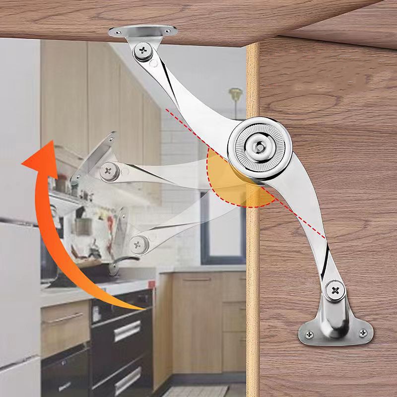 2Pcs Hydraulic Randomly Stop Hinges Kitchen Cabinet Door Adjustable Polish Hinge Furniture Lift Up Flap Stay Support Hardware3