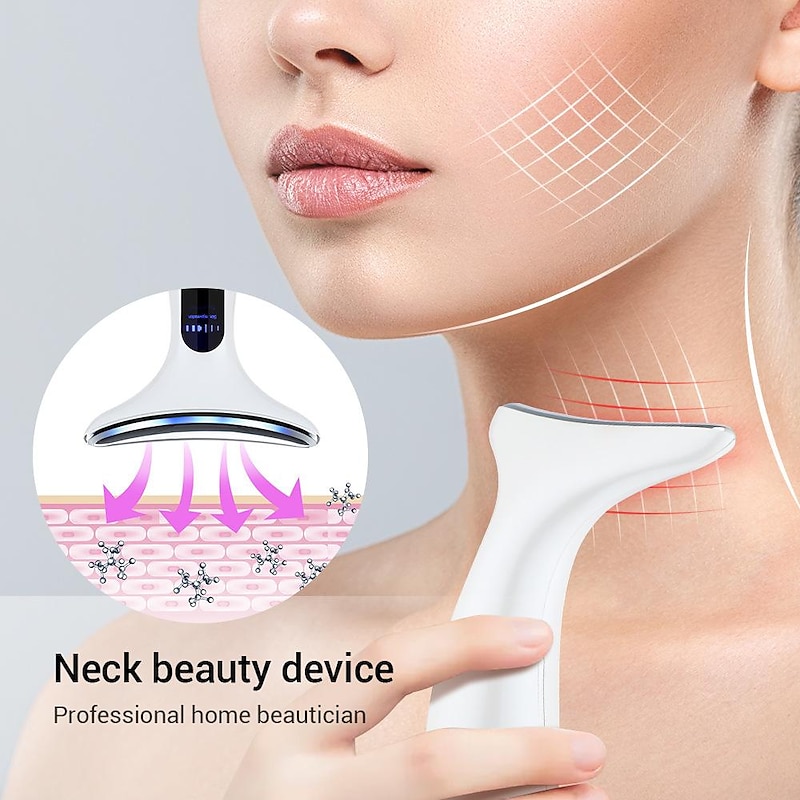 Firming Wrinkle Removal Device for Neck Face Facial and Neck Massage Kit Double Chin Reducer Vibration Massager for Skin CareImprove Firm Tightening and Smooth3