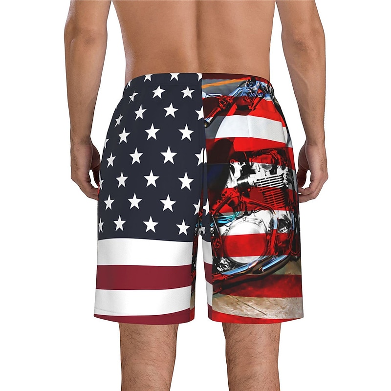 Men's Graphic Prints National Flag Swimming Trunks Board Shorts Swim Shorts Mid Waist Hawaiian Boho Casual Daily Holiday Drawstring with Mesh lining Elastic Waist Designer Clothing Apparel3