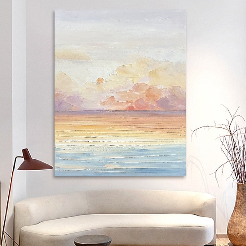 Handmade Hand Painted Oil Painting Wall Modern Abstract Ocean Landscape Painting Art Canvas Painting Home Decoration Decor Rolled Canvas4