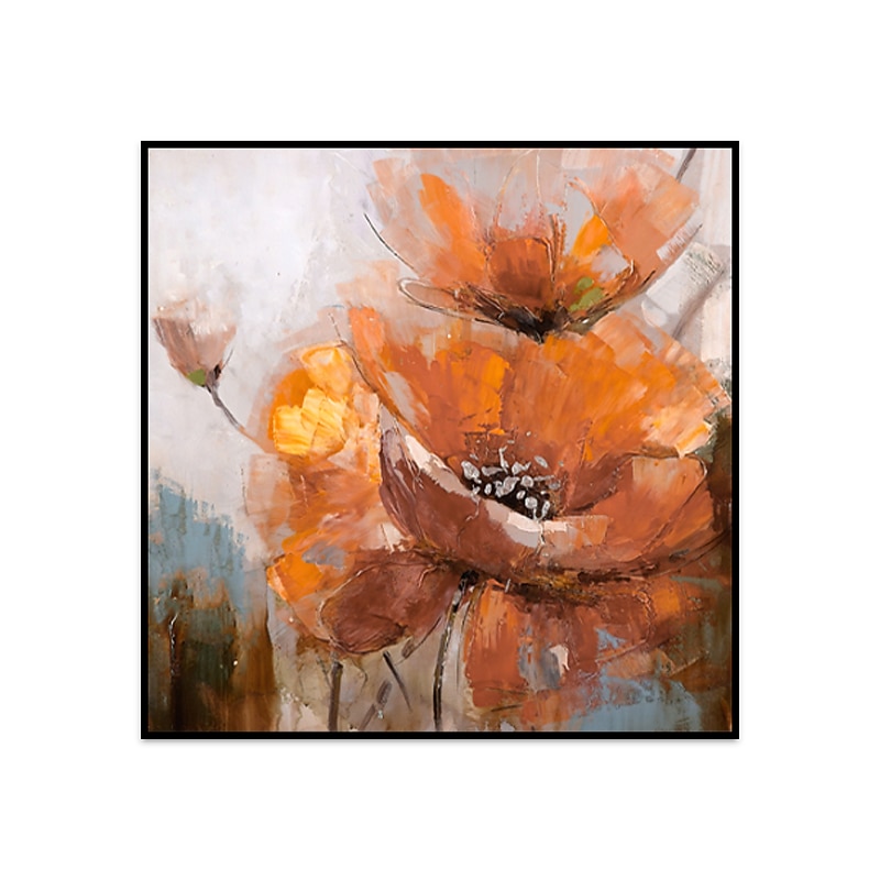 Handmade Oil Painting Canvas Wall Art Decoration Modern Large Orange Flower for Living Room Home Decor Rolled Frameless Unstretched Painting3