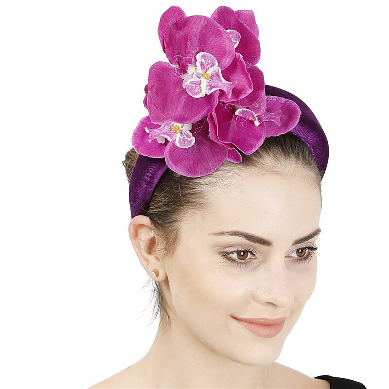 Fascinators Polyester Fall Wedding Kentucky Derby Cocktail Royal Astcot Lady British With Floral Headpiece Headwear2