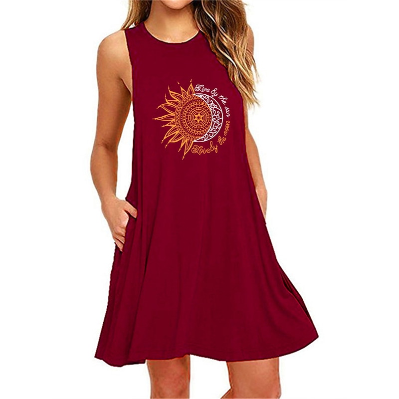 Women's Plus Size Loungewear Nightgown Nightshirt Dress Flower Basic Casual Comfort Home Daily Vacation Cotton Breathable Crew Neck Sleeveless Pocket Summer Spring Home Outfits4