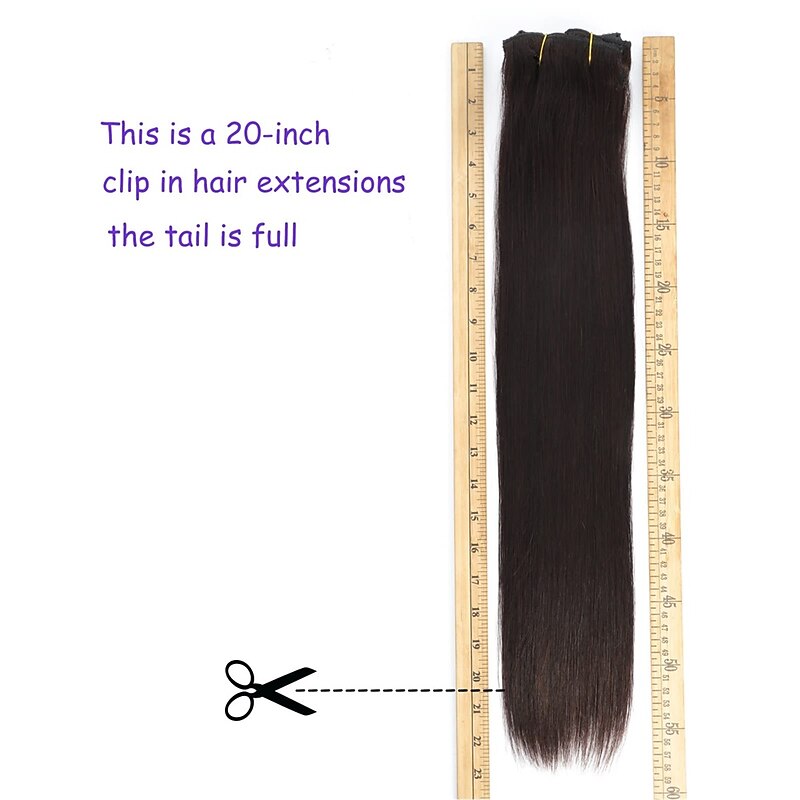 Clip in Hair Extensions Real Human Hair 9pcs 130g Jet Black Hair Extensions Straight Natural Soft Thick Remy Extensions Straight Clip in Hair Extensions Human Hair 22inch Jet Black Color2