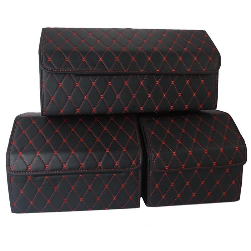Car Trunk Organizer Box Large Capacity Auto Multiuse Tools Storage Bag Stowing Tidying Leather Folding For Emergency Storage Box3