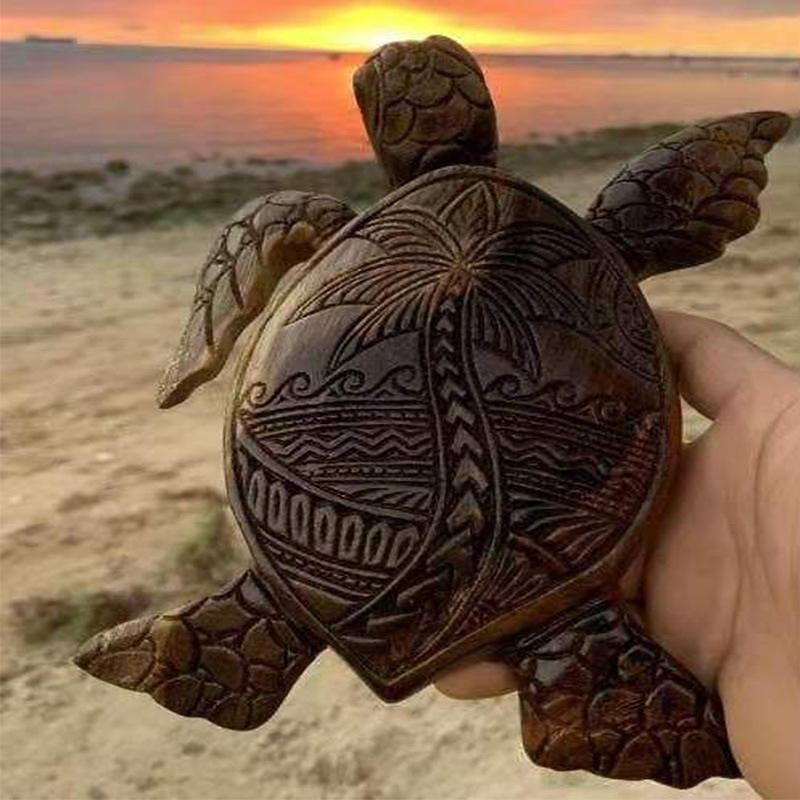 Hawaiian Turtle Carving Ocean Decor, Resin Carved Turtle Beach Bathroom Decor, Seaside Tropical sea Turtle Decor for Bathroom Decor Wall Art, Restroom, Beach3