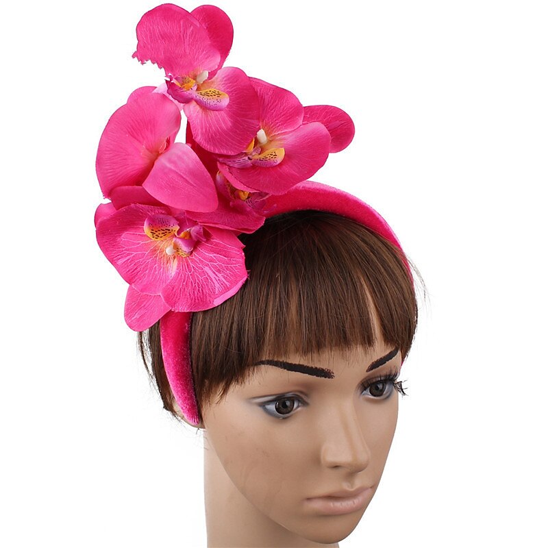Fascinators Polyester Fall Wedding Kentucky Derby Cocktail Royal Astcot Lady British With Floral Headpiece Headwear3