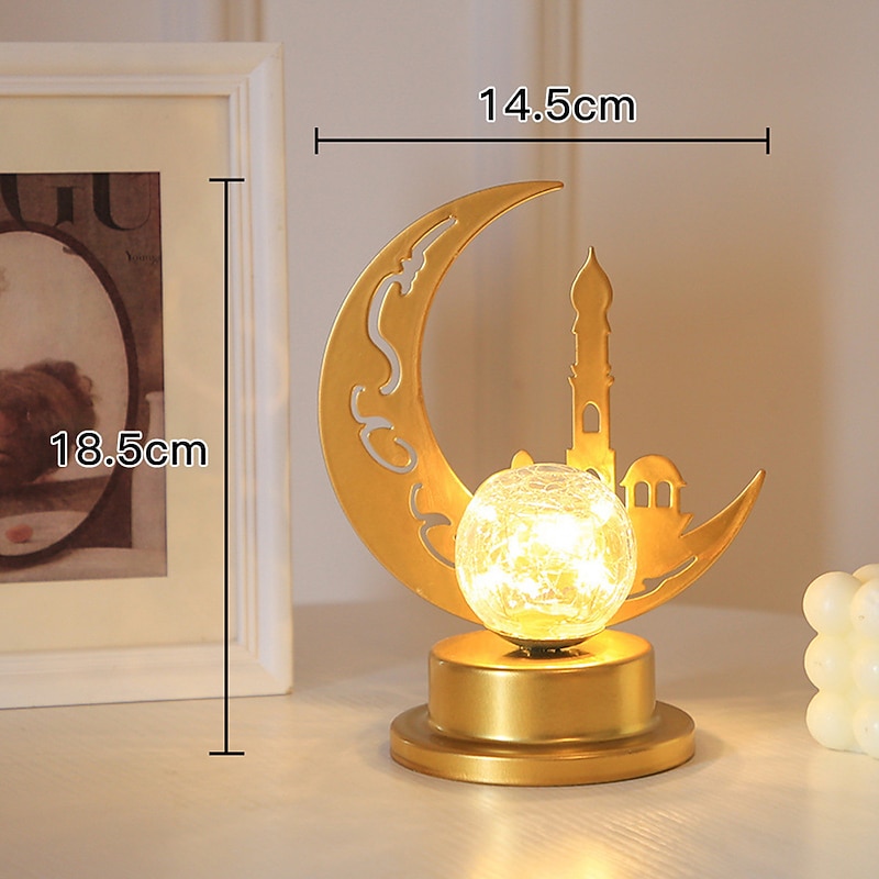 Eid Mubarak Decorative Lamp Holiday Lighting Muslim Ramadan Festival LED Castle Moon Night Light Home Wall Bedroom Decoration4