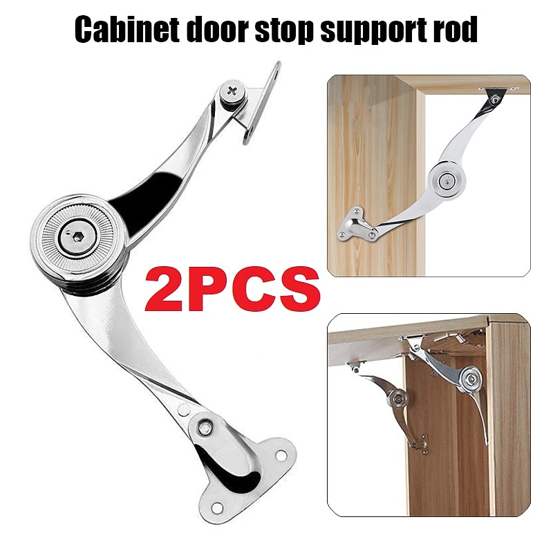 2Pcs Hydraulic Randomly Stop Hinges Kitchen Cabinet Door Adjustable Polish Hinge Furniture Lift Up Flap Stay Support Hardware