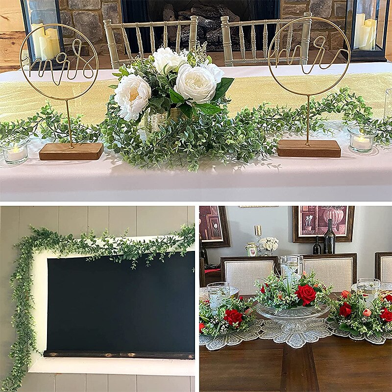 1PC artificial green plant artificial eucalyptus wreath vine 1.8m ins eucalyptus wall hanging simulation plant vine Wedding Decoration2