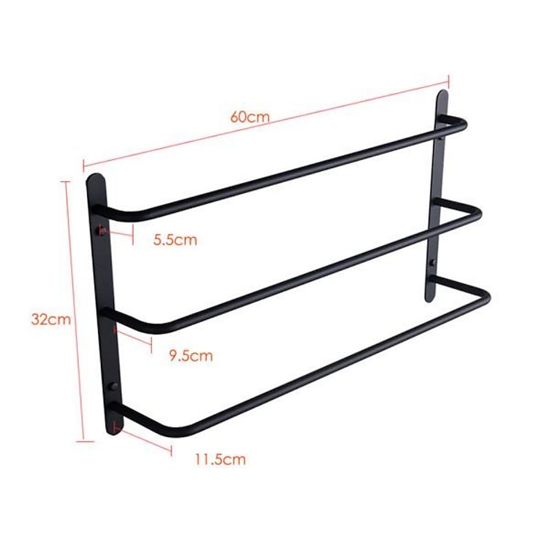 Bath Towel Bars Wall 45/60cm, 3-Tier Mounted Towel RackStainless Steel Towel Bar Storage Shelf for Bathroom  Towel Holder Towel Rail Towel Hanger3