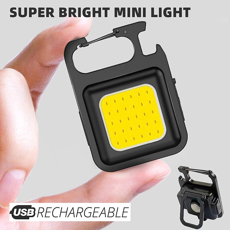LED Flashlight Super Bright Mini COB Keychain Charging Lamp Camping Lights with Magnet 4 Lighting Modes for Camping Home Use.2