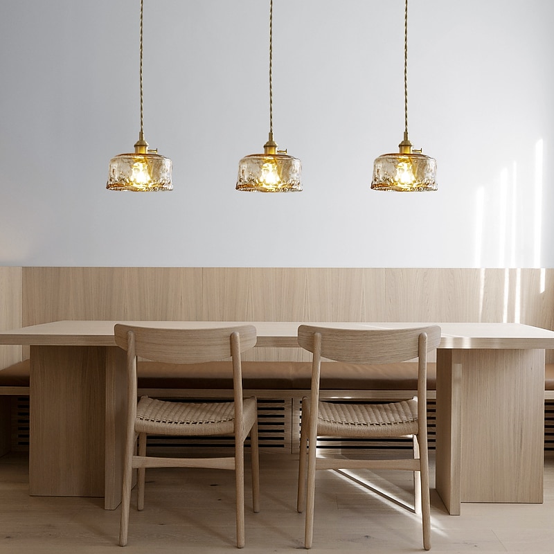 LED Pendant Light Mini Glass Copper Pendant Ceiling Hanging Light with Glass Shade Clear Glass Pendant Lighting for Bedroom Living Dining Room Kitchen4