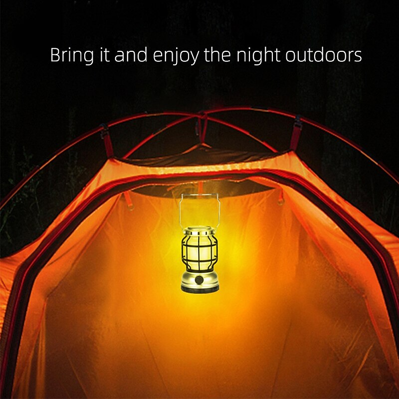 Retro Portable Lanterns Flashlight Stepless Dimming Rechargeable Camping Tent Travel Outdoor Lighting Equipment Light Lamp4