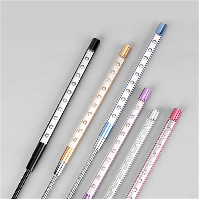 LED Desk Lamp DC 5V USB Mini 10 LEDs Metal Lamp for Reading Book Flexible Book Reading Lamp Night Light Notebook Laptop PC 1Pcs3