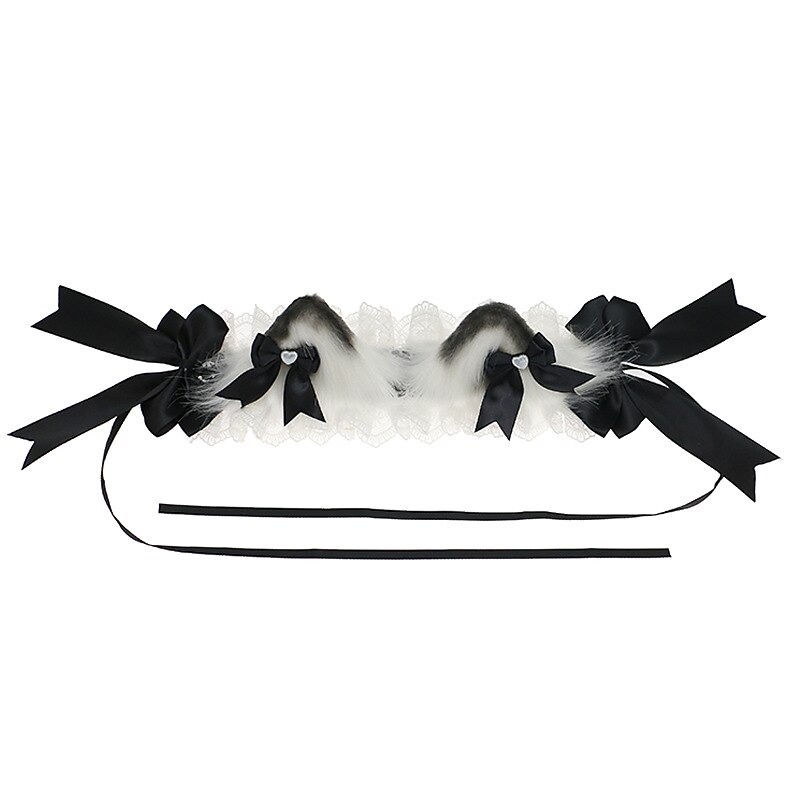 CAT KO Kawaii Ear Headband Kuromi Hairpin Lolita  Halloween Cosplay Cute Headwear Lace maid Hair Accessory Headband for Women Girls4