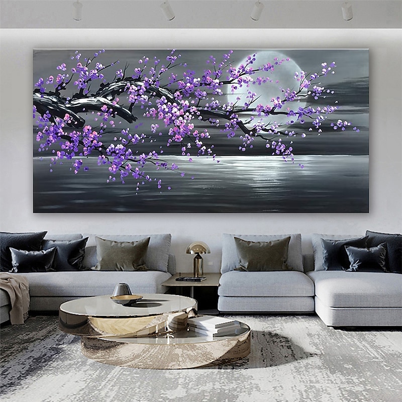 Oil Painting Hand Painted Abstract Floral Botanical Modern Rolled Canvas Rolled Without Frame4