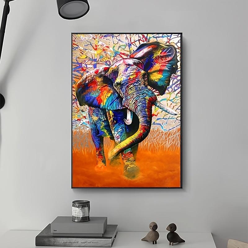 1pc African Elephant Wall Art Posters And Prints Wild Elephant Graffiti Art Prints Decorative Painting For Home Living Room Office (Without Frame)