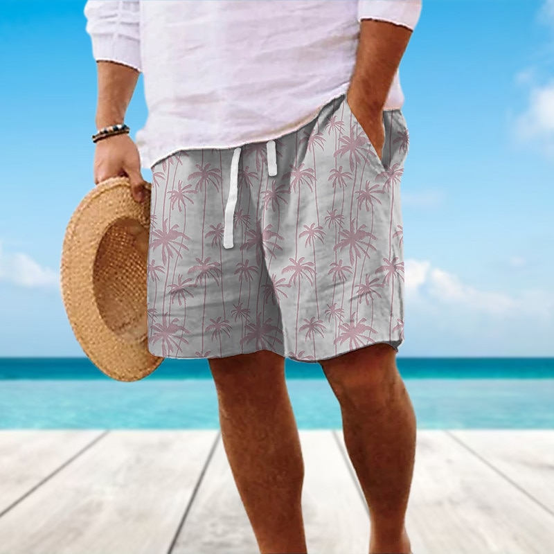 Men's Graphic Coconut Tree Summer Shorts Beach Shorts Mid Waist Streetwear Hawaiian Designer Casual Daily Holiday Drawstring Elastic Waist 3D Print Designer Clothing Apparel2