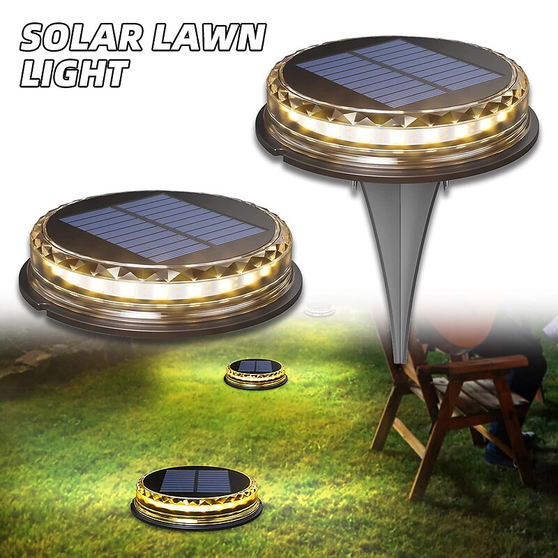 LED Solar Lawn Light Ground Lights Outdoor Waterproof In-ground Solar Lights For Landscape Walkway Lawn Steps Decks Etc