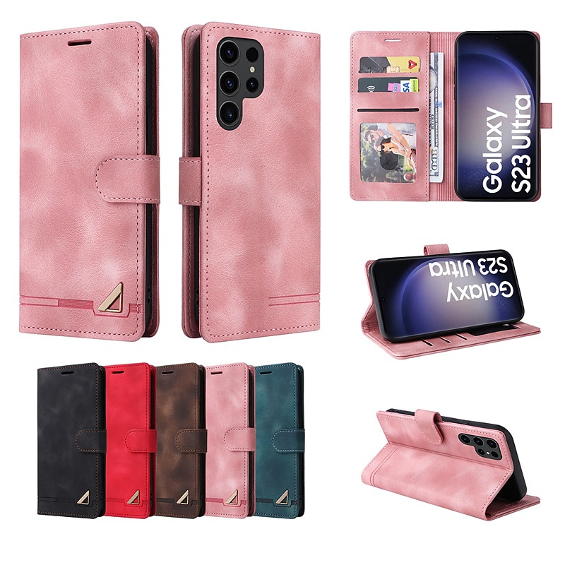 Phone Case For Samsung Galaxy S25 S24 S23 S22 S21 FE S21 Ultra Plus A12 A32 Wallet Case Wallet Full Body Protective Anti-Scratch Solid Colored TPU PU Leather