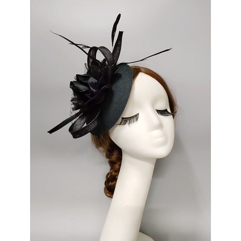 Fascinators Kentucky Derby Hat Headwear Headpiece Feathers Net Veil Hat Fall Wedding Ladies Day Cocktail Royal Astcot With Cap Floral Headpiece Headwear4