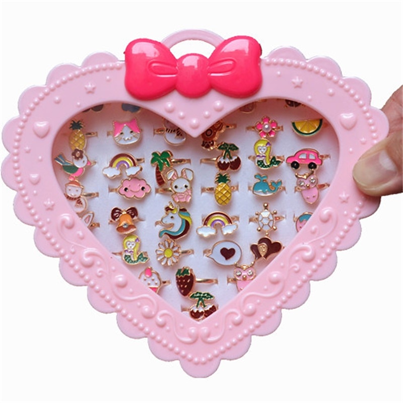 Alloy Ring Cartoon Cute Ring Children's Jewelry Jewelry Mixed 12/36 Pieces 1 Box Toy Jewelry3