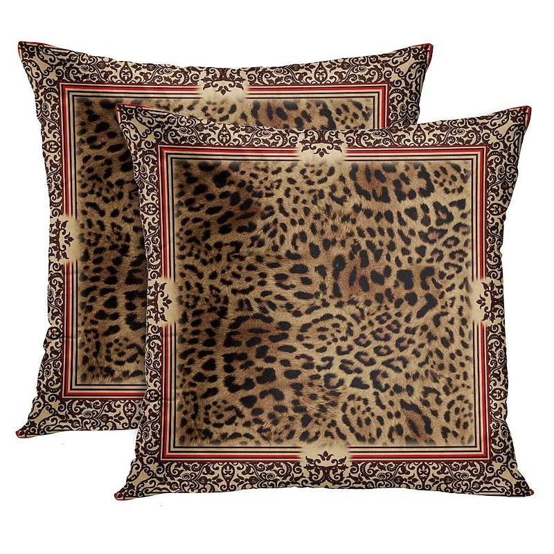 Animal Print Double Side Pillow Cover 2PC Soft Decorative Square Cushion Case Pillowcase for Bedroom Livingroom Sofa Couch Chair2