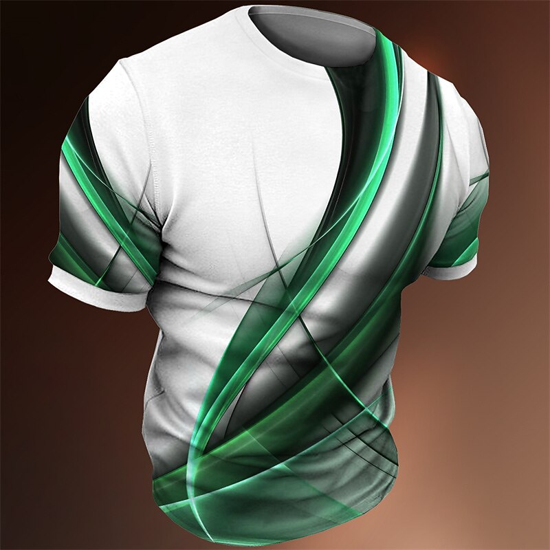 Men's T shirt Tee Tee Graphic Striped Crew Neck Clothing Apparel 3D Print Outdoor Casual Daily Sports Short Sleeve Print Vintage Fashion Designer2