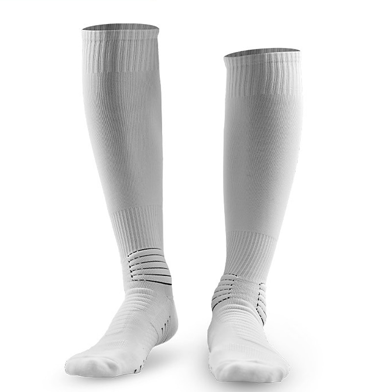 2 Pairs Men's Compression Socks Plain Knee High Socks Black White Hiking Socks Sports Outdoor Ski Hiking Daily Four Season Stylish Classic3