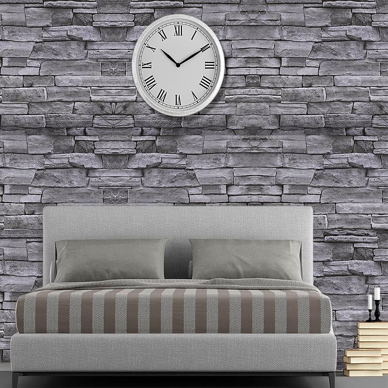 3D Brick Wallpaper Stone Self-Adhesive Peel and Stick Removable Contact Paper Refurbish Apartment Dorm Shop Strange Wall Brick Sticker For Bathroom Decor 17.7''x39.37''4