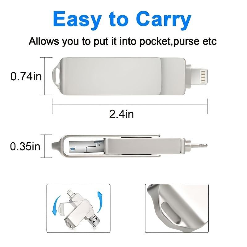 3-In-1 USB Flash Drives USB Flash 3.0 Pendrive Memory Stick Lighting for IPhone IPad PC 32GB 64GB 128GB2