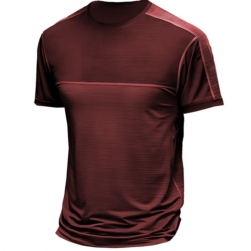 Men's T Shirt Moisture Wicking Shirts Tee Top Short Sleeves Crew Neck Summer Color Block Graphic Prints Designer Basic Modern Contemporary Vacation Street Going out Black Red Navy Blue Top Tee for Men4