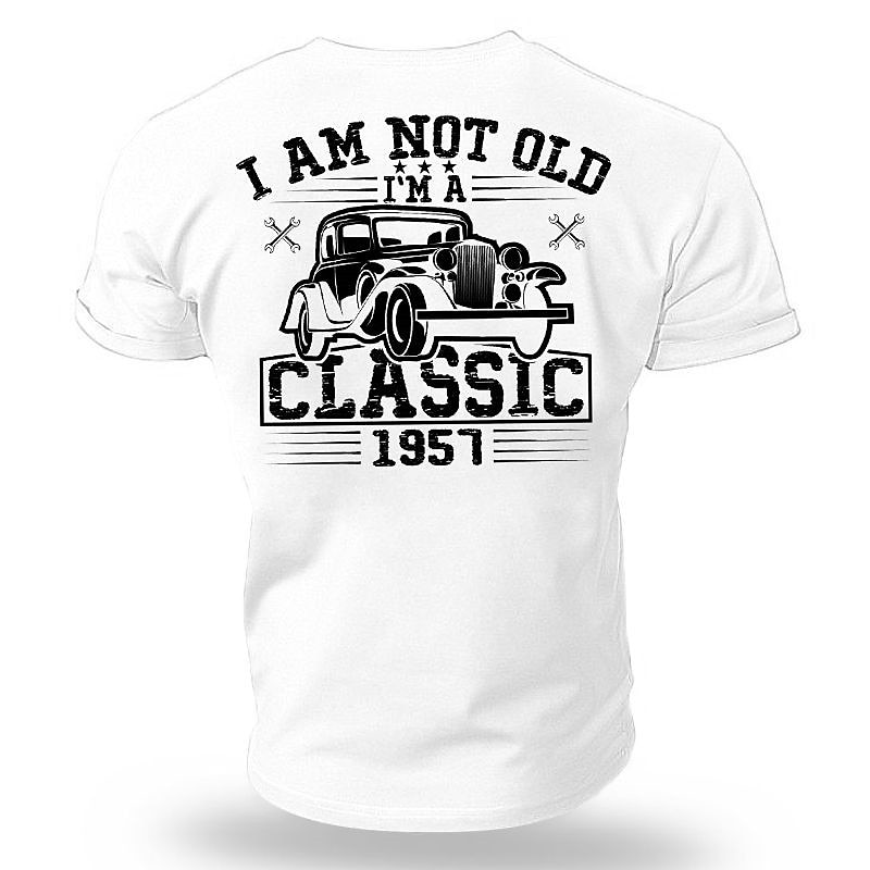 Men's Car Graphic Prints Hobby T Shirt Graphic Tee Cotton Short Sleeve Graphic Shirt Wine Black White Comfortable Tee Vacation Street Fashion Designer Clothing