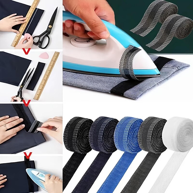 Pants Edge Shorten Self-Adhesive Stickers, 3.28ft Trousers DIY Sewing Fabric Supplies