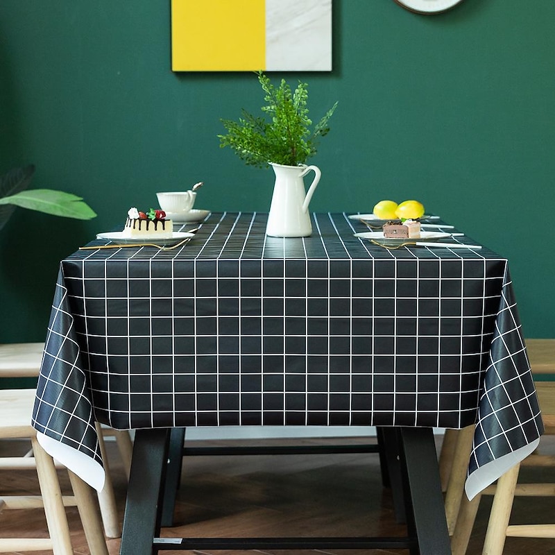 Waterproof Tablecloth Vinyl Table Cloth Spring Tablecloth Wipe Clean Outdoor Table Cover Oilcloth for Picnic,Wedding,Dining,Easter4