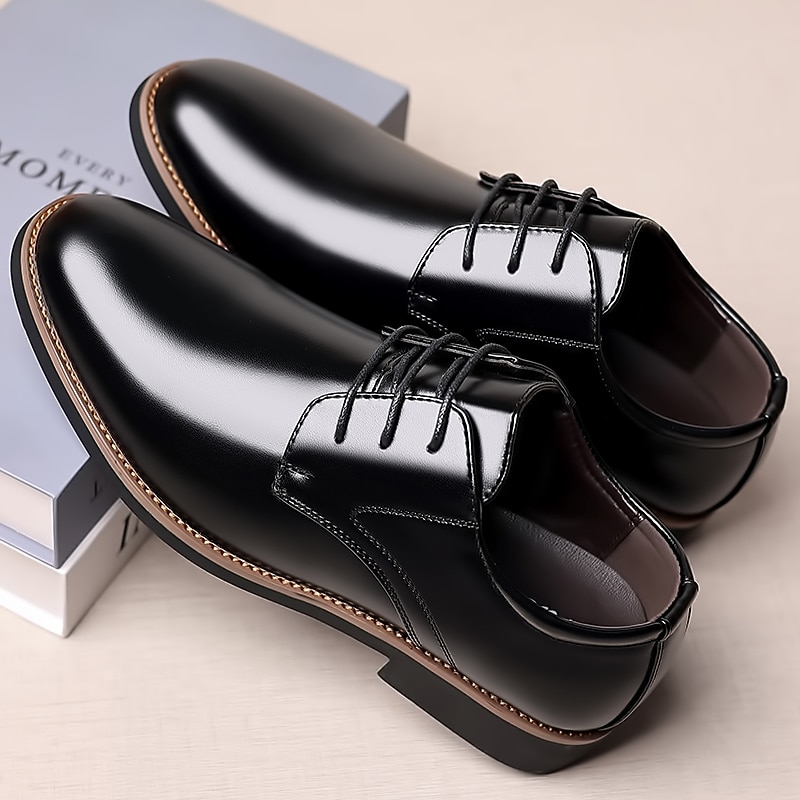 Men's Shoes Oxfords Derby Shoes Formal Shoes Leather Shoes Dress Loafers Walking Business Chinoiserie British Wedding Daily Leather Faux Leather Warm Lace-up Black Spring Fall4