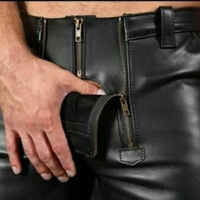 Men's Shorts Faux Leather Shorts Pocket Plain Comfort Breathable Outdoor Daily Going out Fashion Streetwear Black3