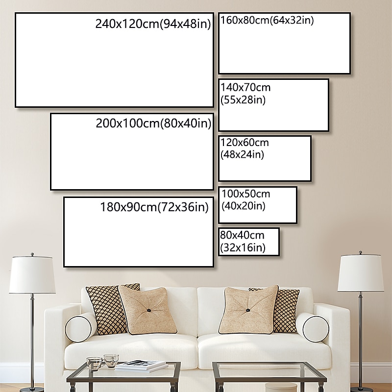 Oil Painting Hand Painted Horizontal Landscape Abstract Landscape Vintage Modern Rolled Canvas (No Frame)2