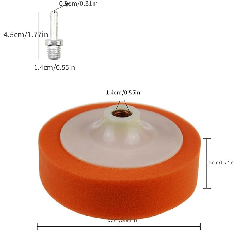 6 Inch Polishing Waxing Sponge Drill Polisher Polishing Pad With Link Rod4