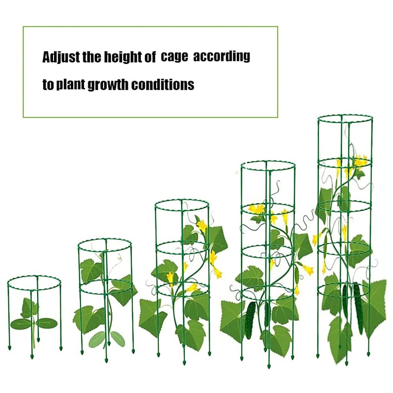 DIY Tomato Cages Plant Support CagesAssembled Multi -layer Adjustable Garden Trellis for Vegetables Fruits Climbing Plants Pots Flowers Vines4