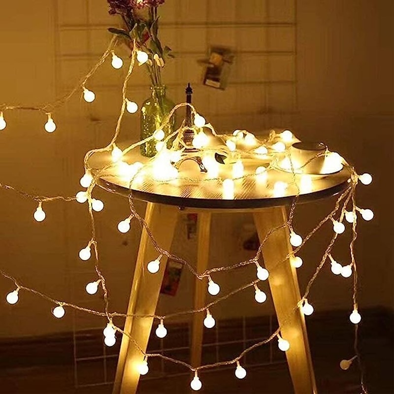 LED String Lights 3M-20LED 6M-40LED 10M-80LED Ball Lights USB Bulb Light String Waterproof Outdoor Wedding Christmas Holiday2